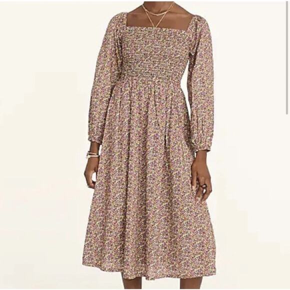 J.Crew Liberty Fabric Dresses & Skirts - J.Crew Liberty Fabric Daydream Smocked Sundress Organic Busy Lizzy Floral Medium